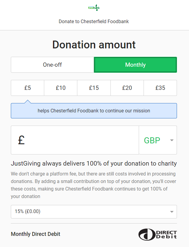 Donate with JustGiving. Pay with Mastercard, Visa, American Express, PayPal, Bank Transfer, Apple Pay or Direct Debit.