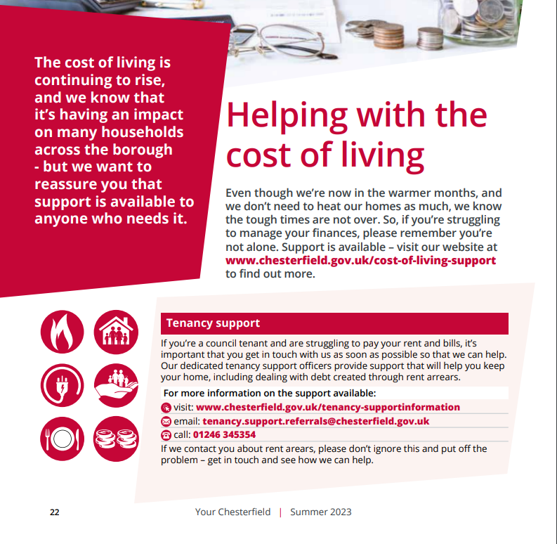 Help with the Cost of Living Chesterfield Foodbank